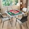 35" Foldable Mahjong Table with Mat and Handle Portable Game Table for 4 Players Indoor Outdoor Use